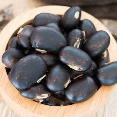 Pile of mucuna pruriens in brown bowl